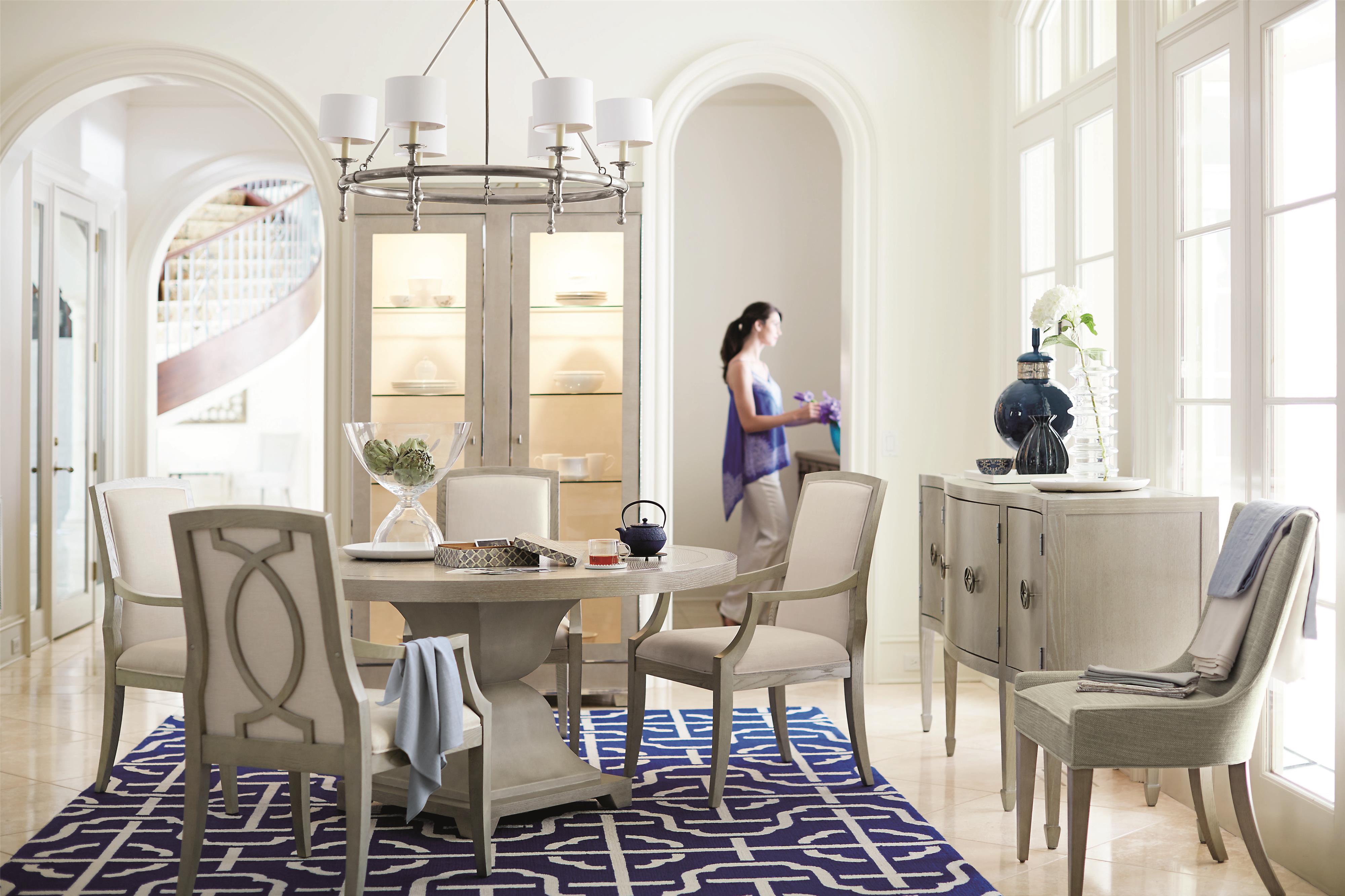 Bernhardt Criteria Round Dining Table with Cast Pedestal Base Belfort